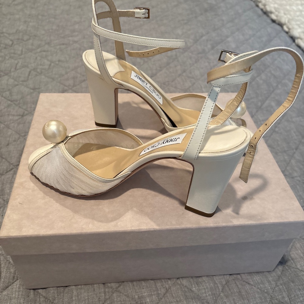 Worn ONCE White Pearl Jimmy Choo Heels